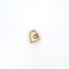 10k Yellow Gold Diamond Heart Pendant